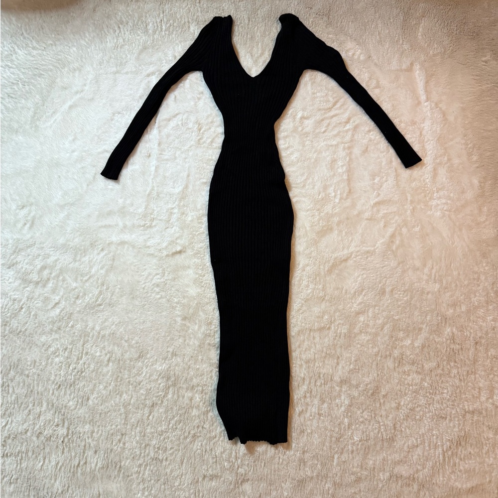Fashion Nova Black Long Sleeve Dress